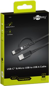 Kabel połączeniowy do ładowania i synchronizacji (z USB A do Micro-USB i USB-C™)