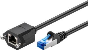 CAT 6A kabel przedłużającyS/FTP (PiMF), czarny