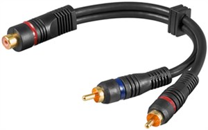 Kabel adaptera audio Y, 1x wtyczka cinch do gniazda stereo RCA, OFC, podwójne ekranowanie