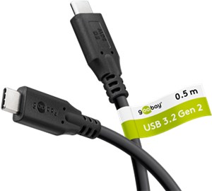 Kabel USB-C™, USB 3.2, 60 W, 5 Gbit/s, Power Delivery, 0,5 m