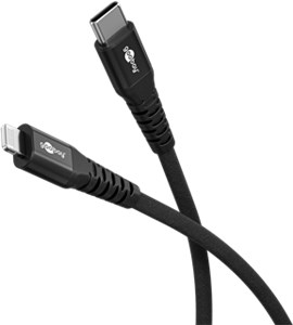 Super miękki kabel tekstylny Lightning USB-C™ z metalowymi złączami, 0,5 m, czarny