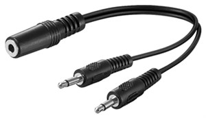 Adapter kabla audio Y 3,5 mm, 1x jack stereo do 2x wtyk mono