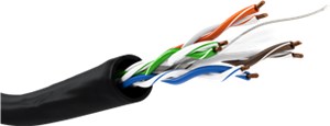 CAT 6 kabel sieciowy napowietrzny, U/UTP, czarny 
