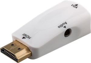 Kompaktowy adapter HDMI™/VGA z audio, pozłacany