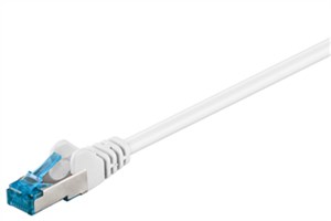 CAT 6A kabel krosowy, S/FTP (PiMF), biały, 1 m