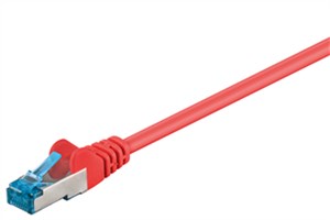 CAT 6A kabel krosowy, S/FTP (PiMF), Czerwony, 5 m