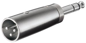 Adapter XLR, wtyk jack AUX stereo 6,35 mm na wtyk XLR