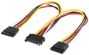 Kabel zasilający typu Y/adapter zasilający do komputera, SATA 1 x wtyk na 2 x gniazdo