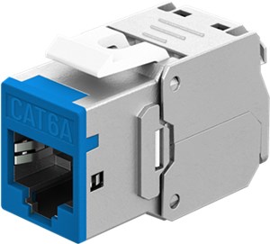 Keystone-modul RJ45 CAT 6A, STP, Slim, niebieski