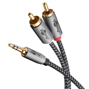 Kabel przejściowy audio AUX, jack 3,5 mm na wtyczkę stereo RCA, 0,5 m
