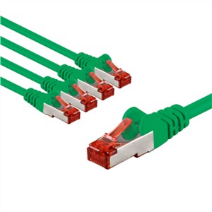 CAT 6 kabel krosowy, S/FTP (PiMF), 2 m, zielony, zestaw 5