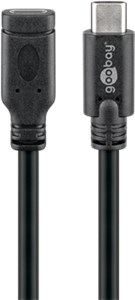 Przedłużacz USB-C™ USB 3.1, 1. generacji, czarny