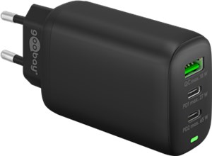 USB-C™ PD 3x wieloportowa szybka ładowarka (65 W) czarna