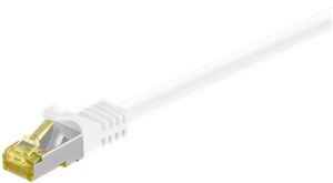 RJ45 kabel krosowy CAT 6A S/FTP (PiMF), 500 MHz, z CAT 7 kable surowym, biały, 2 m