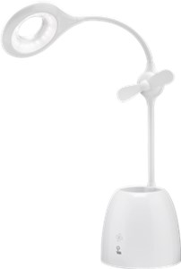 Lampa biurkowa LED z wentylatorem + pojemnik na długopisy