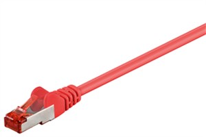 CAT 6 kabel krosowy, S/FTP (PiMF), czerwony, 1 m