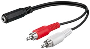 Adapter kabla audio z wtyczki jack 3,5 mm na wtyczkę cinch