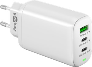 USB-C™ PD 3x wieloportowa szybka ładowarka (65 W) biały