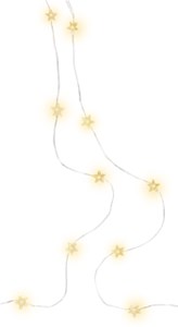 20 LED łańcuch świetlny z drutu srebrnego "Gwiazdy"