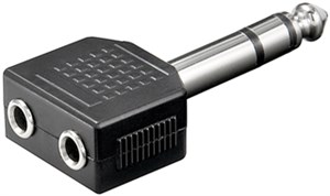 Adapter do słuchawek, AUX jack 1x 6,35 mm na 2x 3,5 mm