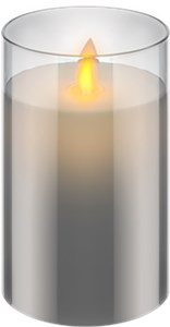Świeca LED z prawdziwego wosku w szkle, 7,5 x 12,5 cm