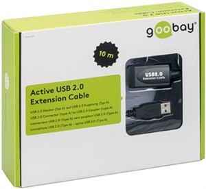 Aktywny przedłużacz USB 2.0, czarny