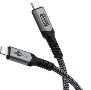 Kabel USB-C™ z tekstylną osłoną, USB4™, 240 W, 40 Gbit/s, Power Delivery, 1,8 m