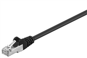 CAT 5e kabel krosowy, F/UTP, czarny, 0,5 m
