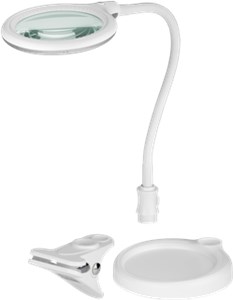 Lampa lupa LED z podstawą/zaciskiem, 6 W, biały
