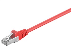 CAT 5e kabel krosowy, F/UTP, czerwony, 0,5 m